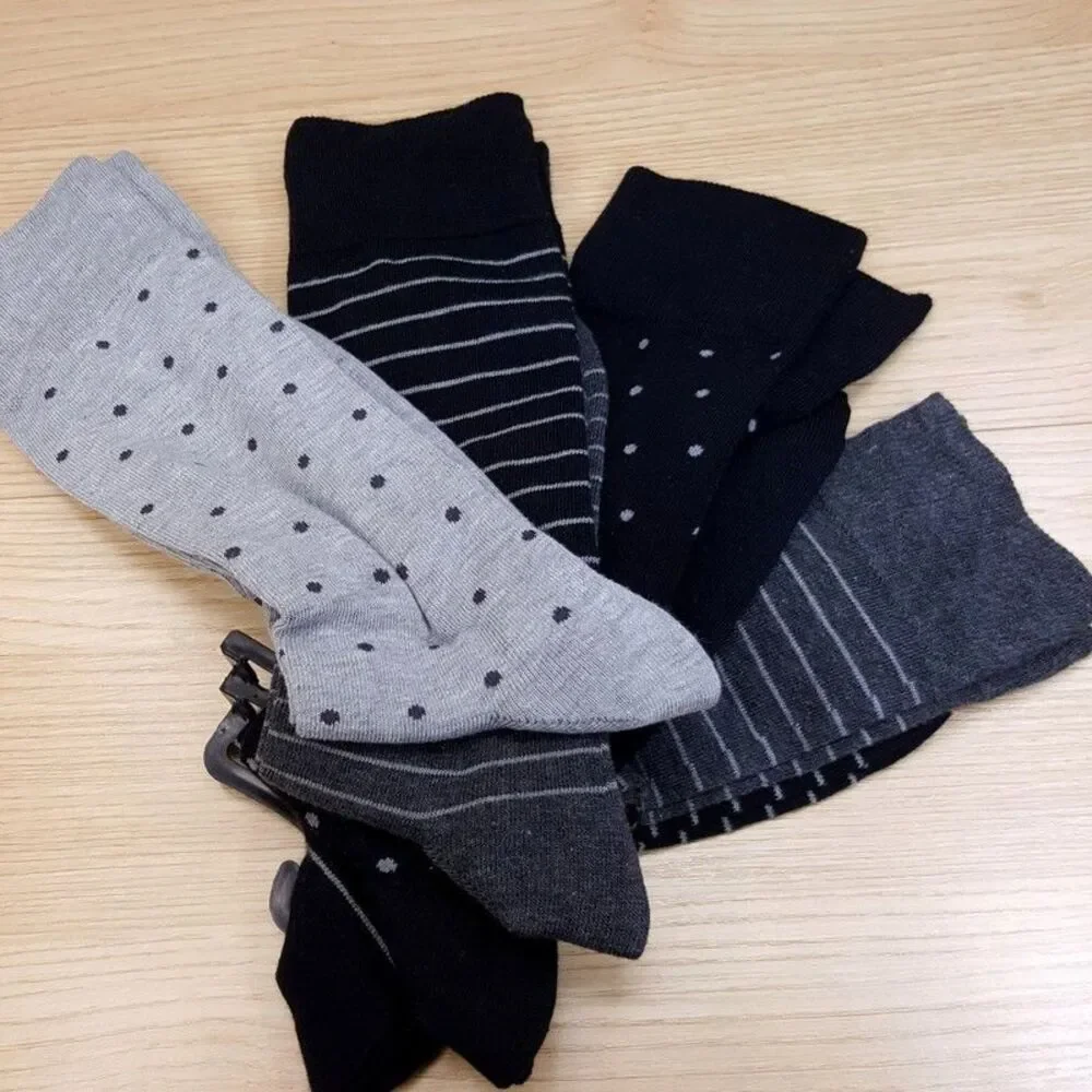 GOLD TOE Mens Dress Socks Black Grey 4-Pack Micro Dot Reinforced Toe